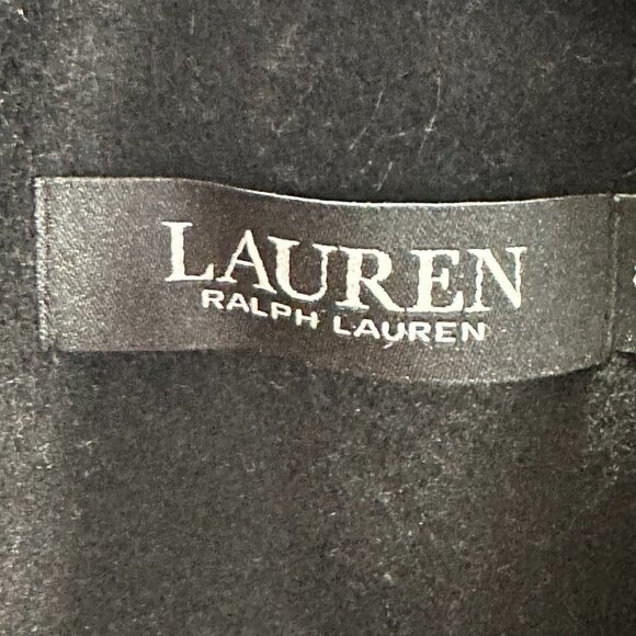 Lauren Ralph Lauren Black Label Wool Peacoat Womens 8 Black Tab Front Button NEW - Picture 9 of 13